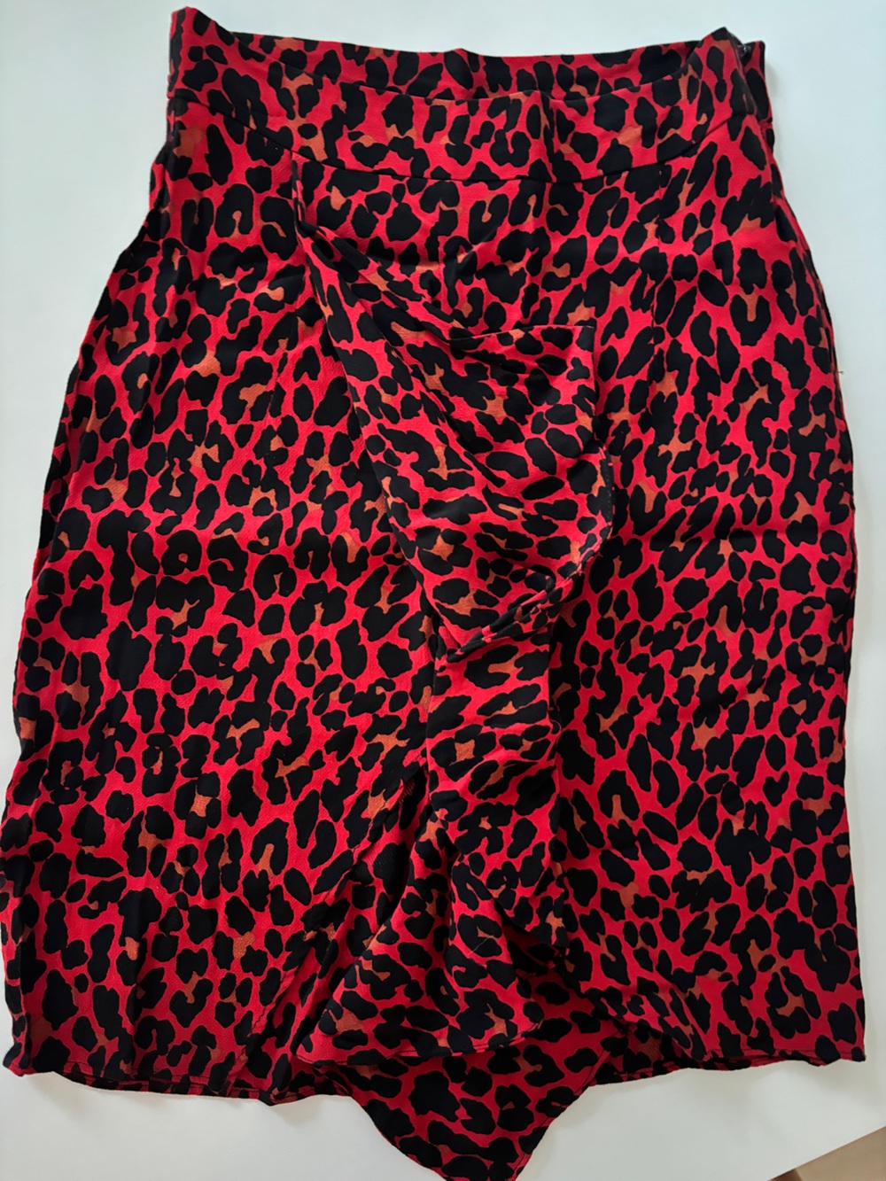 Zara Red and Black Leopard Print Top